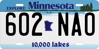 MN license plate 602NAO
