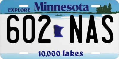 MN license plate 602NAS