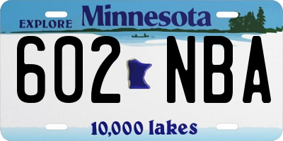 MN license plate 602NBA