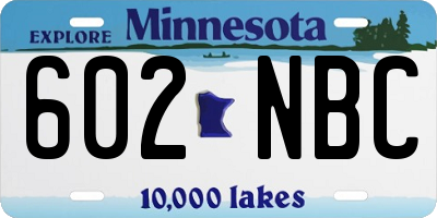 MN license plate 602NBC