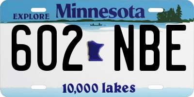 MN license plate 602NBE