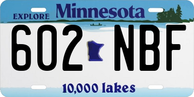 MN license plate 602NBF