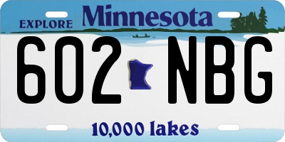 MN license plate 602NBG