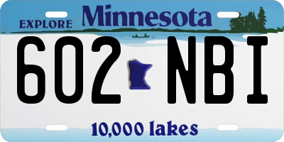 MN license plate 602NBI