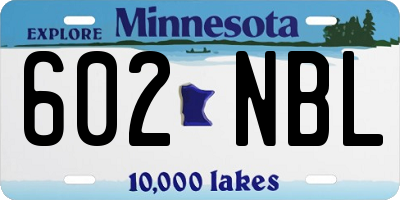 MN license plate 602NBL