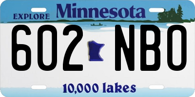 MN license plate 602NBO