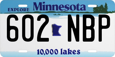 MN license plate 602NBP