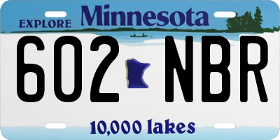 MN license plate 602NBR