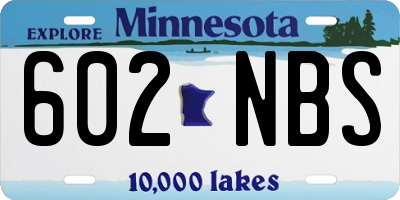 MN license plate 602NBS