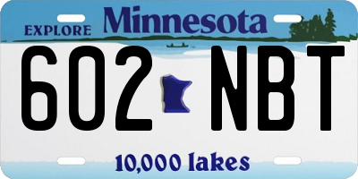 MN license plate 602NBT