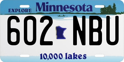 MN license plate 602NBU