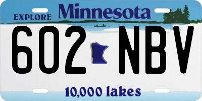 MN license plate 602NBV
