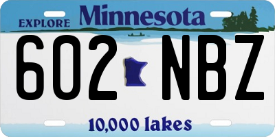 MN license plate 602NBZ