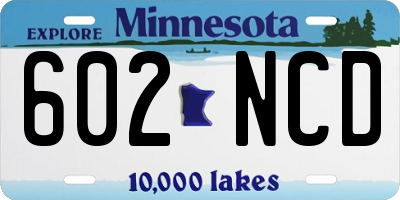 MN license plate 602NCD