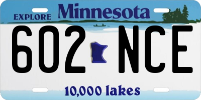 MN license plate 602NCE