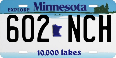 MN license plate 602NCH