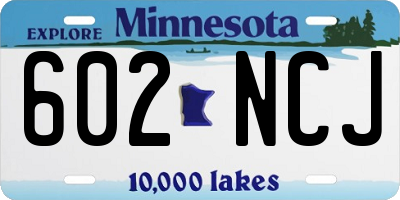 MN license plate 602NCJ