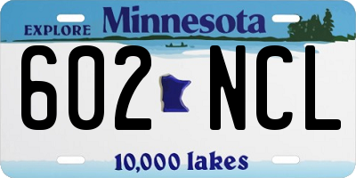 MN license plate 602NCL