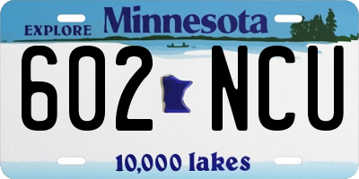 MN license plate 602NCU