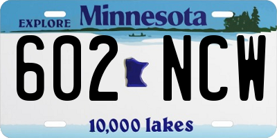 MN license plate 602NCW
