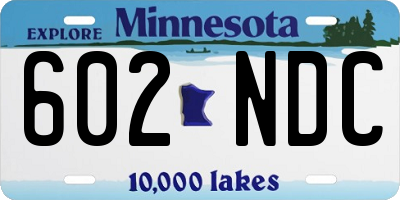 MN license plate 602NDC