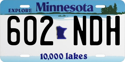 MN license plate 602NDH
