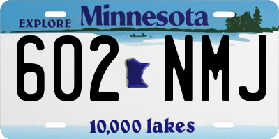 MN license plate 602NMJ
