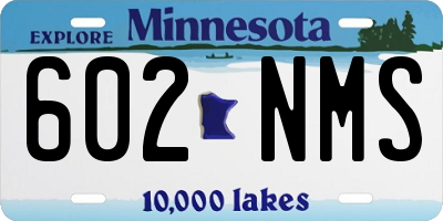MN license plate 602NMS
