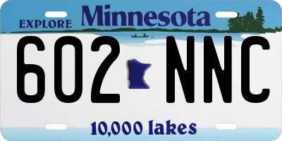 MN license plate 602NNC