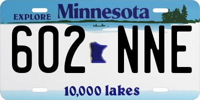 MN license plate 602NNE
