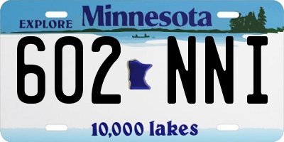 MN license plate 602NNI