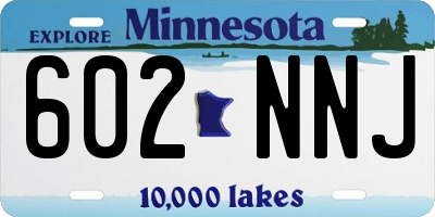 MN license plate 602NNJ