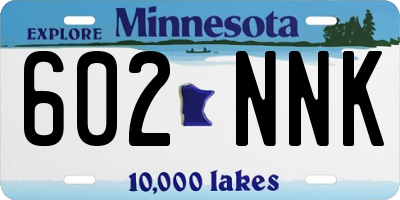 MN license plate 602NNK