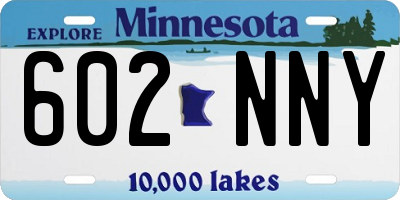 MN license plate 602NNY