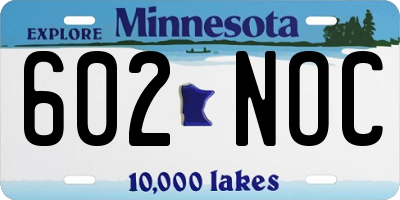 MN license plate 602NOC