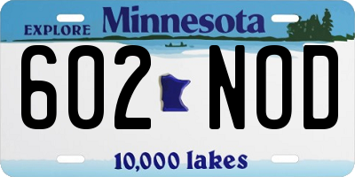MN license plate 602NOD