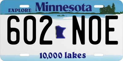 MN license plate 602NOE