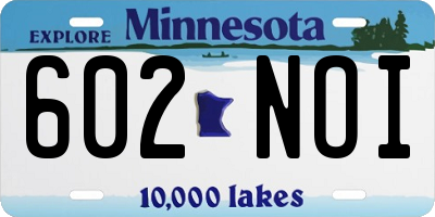 MN license plate 602NOI
