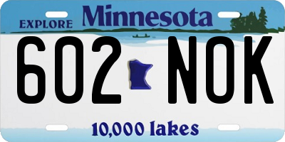 MN license plate 602NOK
