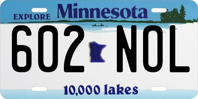 MN license plate 602NOL