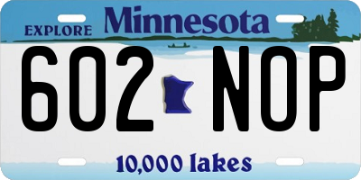 MN license plate 602NOP