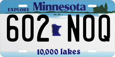 MN license plate 602NOQ