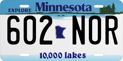 MN license plate 602NOR