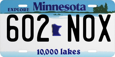 MN license plate 602NOX