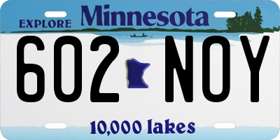 MN license plate 602NOY