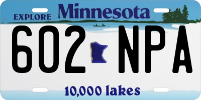 MN license plate 602NPA