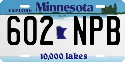 MN license plate 602NPB