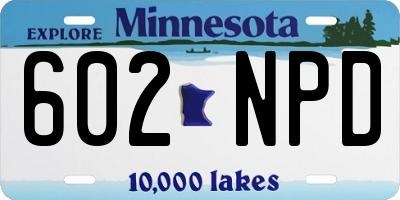 MN license plate 602NPD