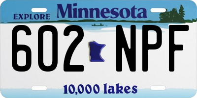 MN license plate 602NPF