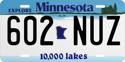 MN license plate 602NUZ